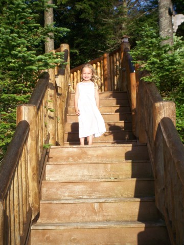 Sarah on the steps Sarah on the steps