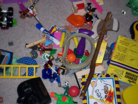 jumble of toys